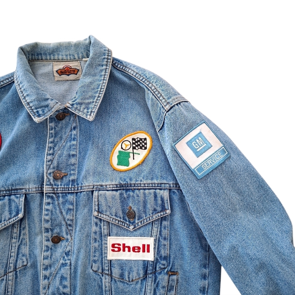 Vintage Grand Canyon Coat Embroidered patches car patterns jeans jacket - Picture 3 of 12